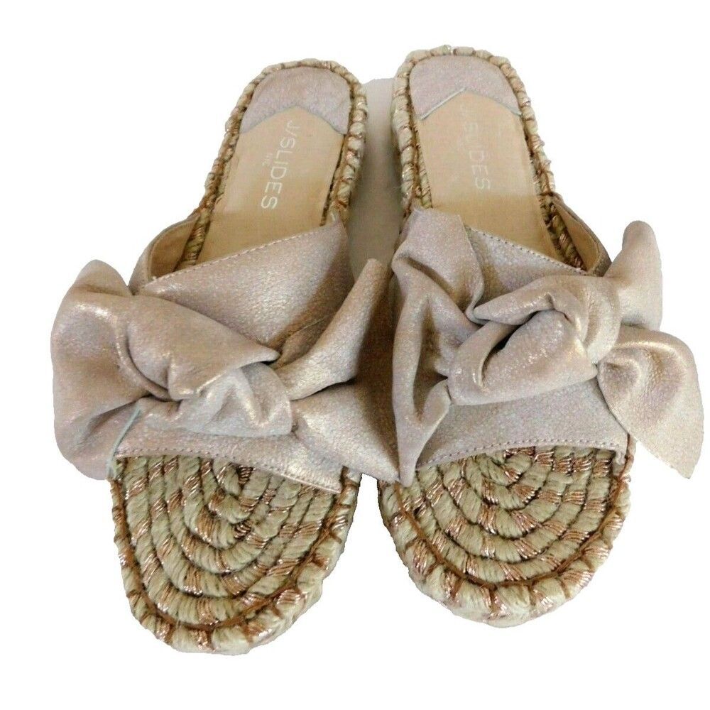 JSlides Women's Ritsy Bow Fashion Sandals sz 7.5 M Soft Pink Suede